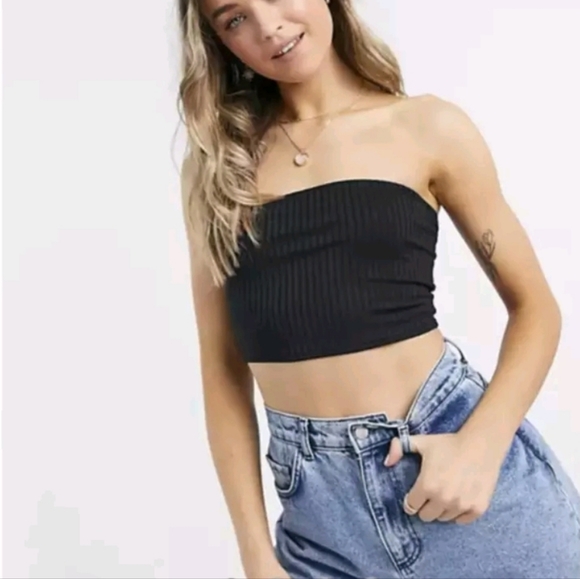 Topshop Tops - NWT  Topshop Tube Top Size XS Women’s Cropped Ribbed Knit Bandeau STRETC